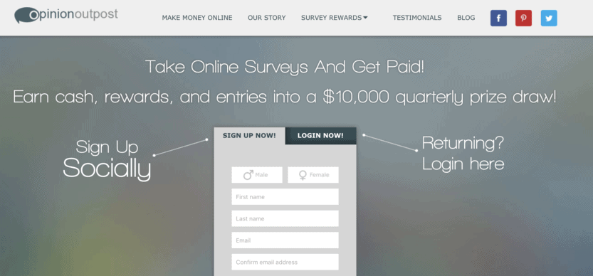 Opinion Outpost is the first paid surveys instant payout option.